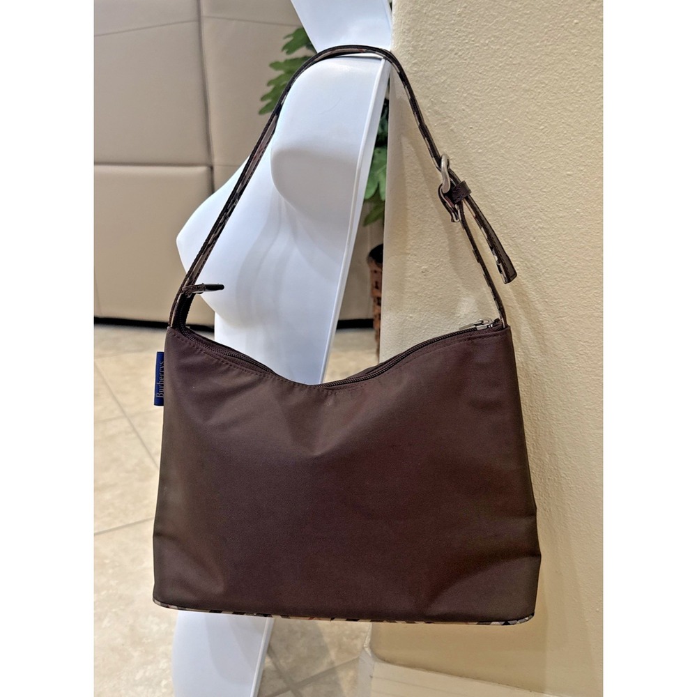 VTG Burberry London Blue Label Japan Brown &Nova Check Bottom Minimalist Career